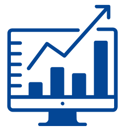 Graph on computer illustration