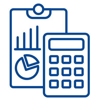 Calculator and clipboard illustration